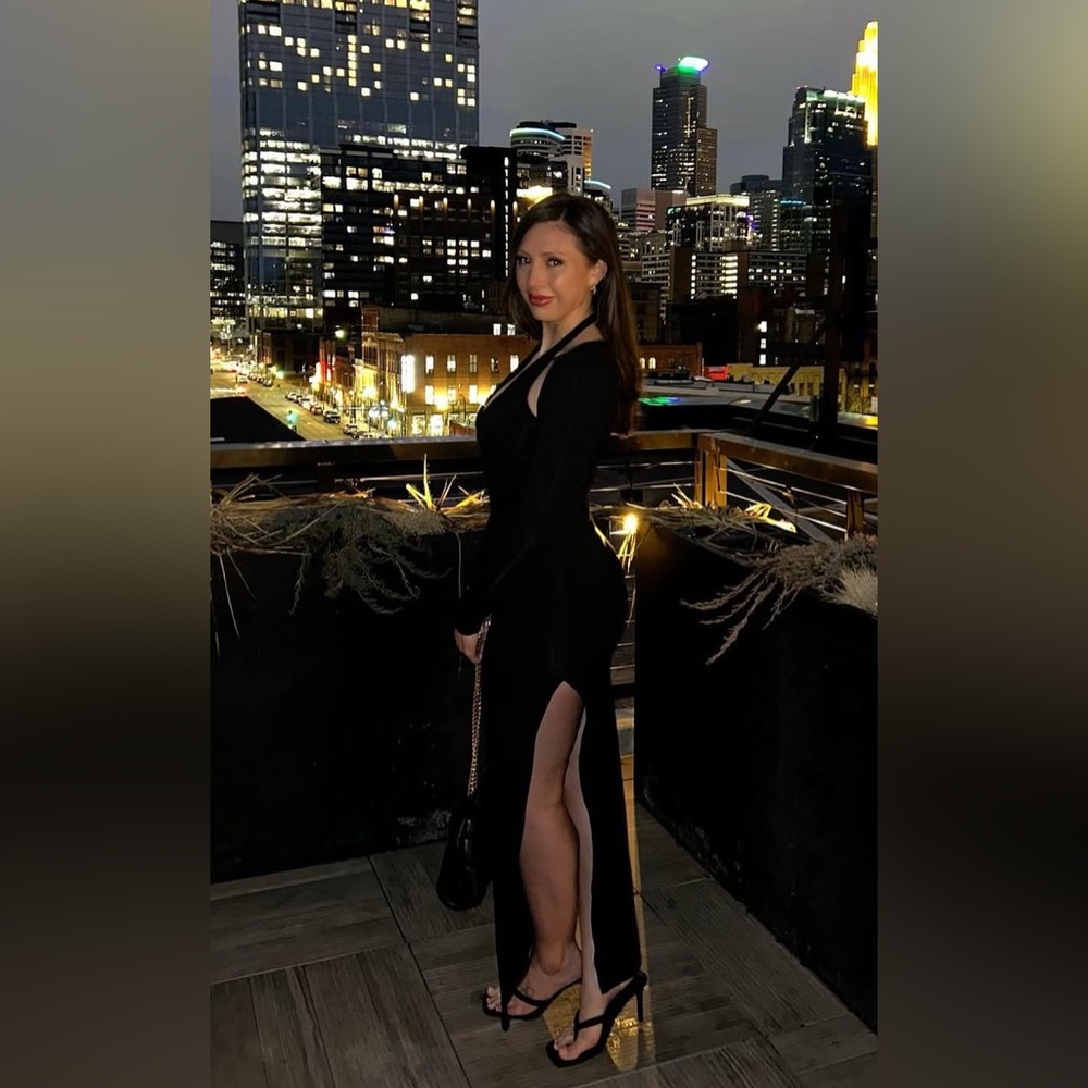 Oh Polly Black Long Sleeve Dress